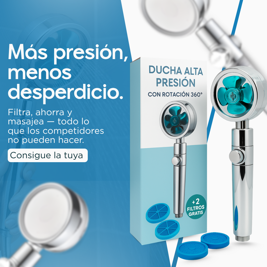 Ducha Alta Presión Con rotación 360 + 2 Filtros GRATIS 🎁